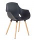 Location de fauteuil MOORE-NR coque plastique coloris noire sur structure bois.